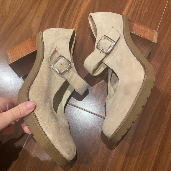 Maryam Nassir Zadeh / leather Mary Jane Babies buckle lug sole heels 40 10 - Picture 3 of 9